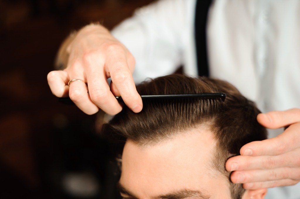 man getting haircut, relationship white lies