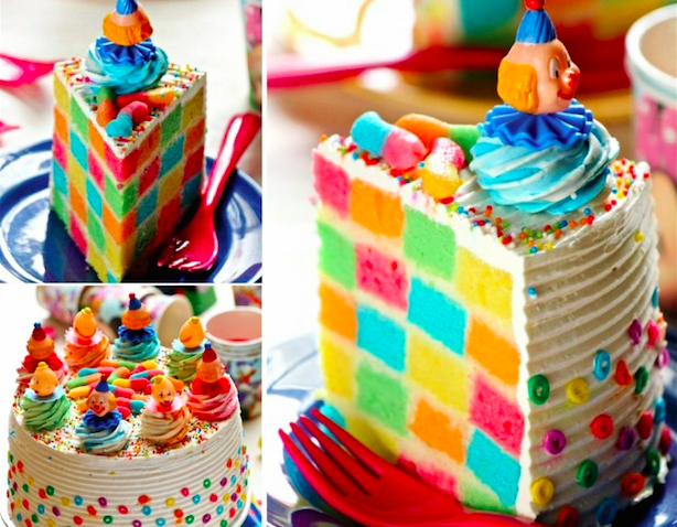 2 Rainbow Checkerboard Cake