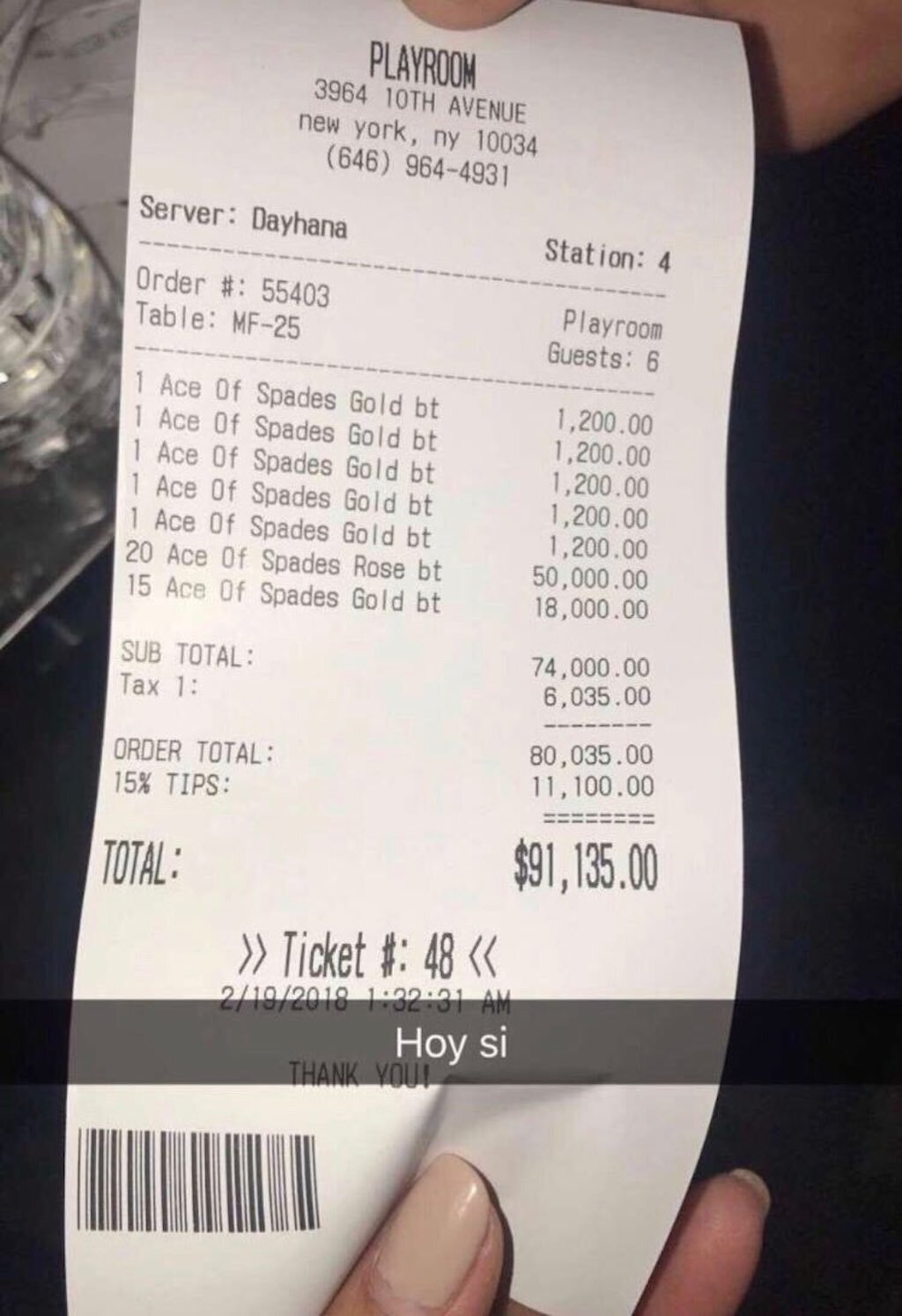 jay-z spends $93,000 on cognac at bar with friends.