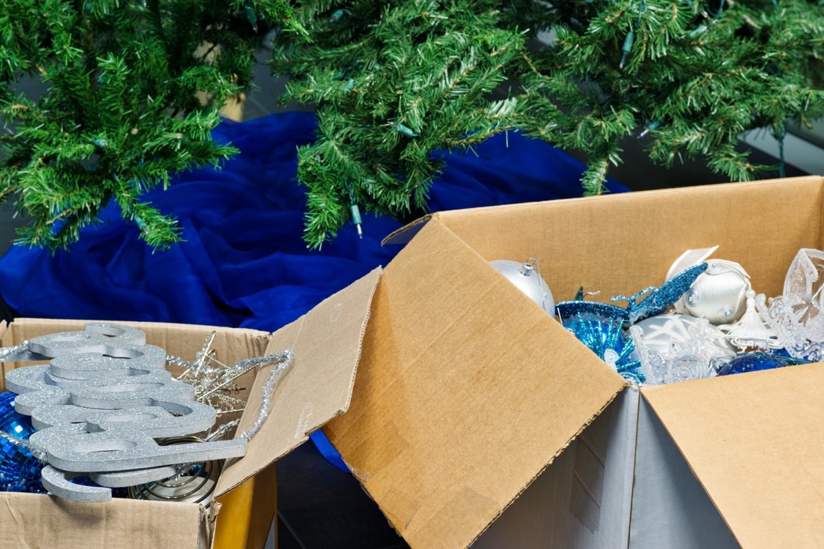 putting holiday decorations away