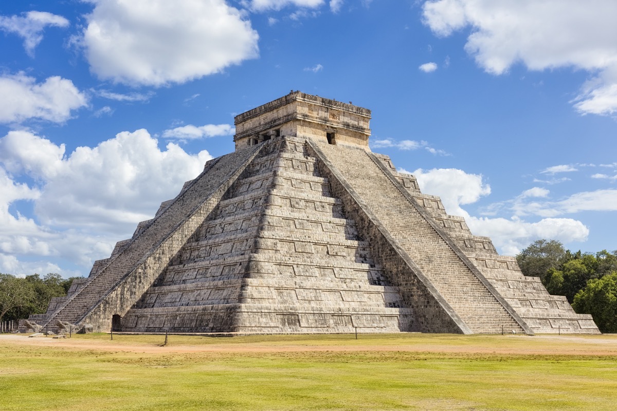 North-west view of the El Castillo (Temple of Kukulkan).