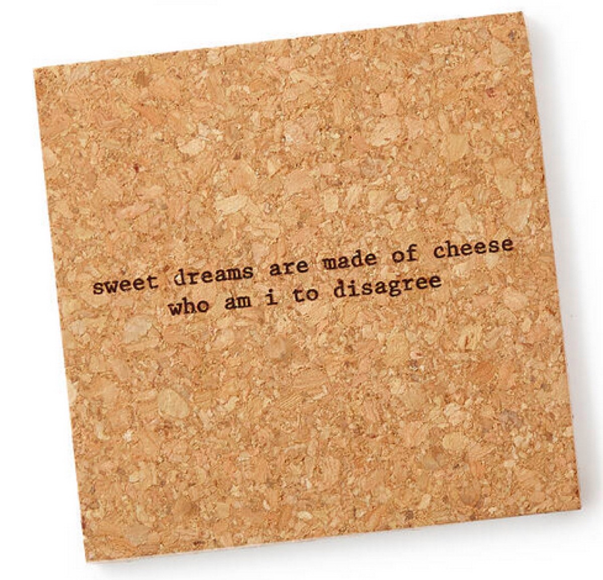 square cork coaster with