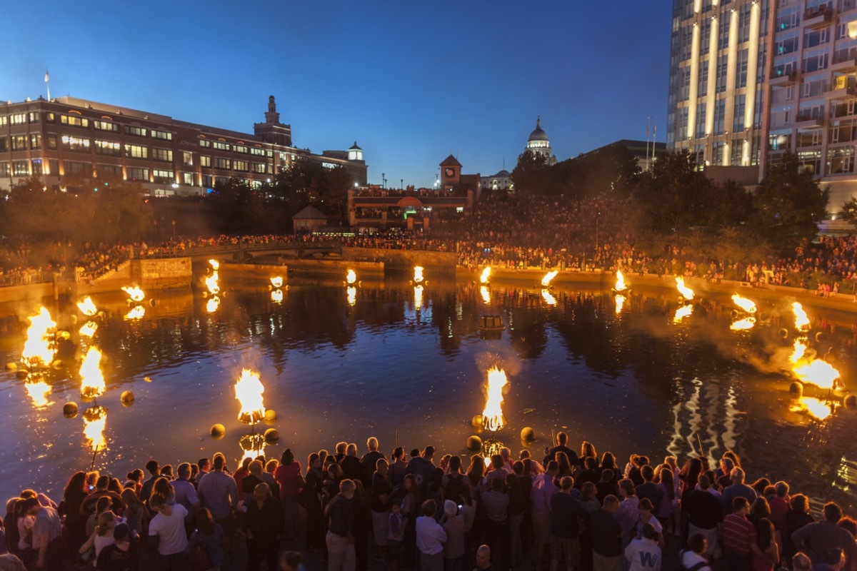 a water basin of bonfires in providence