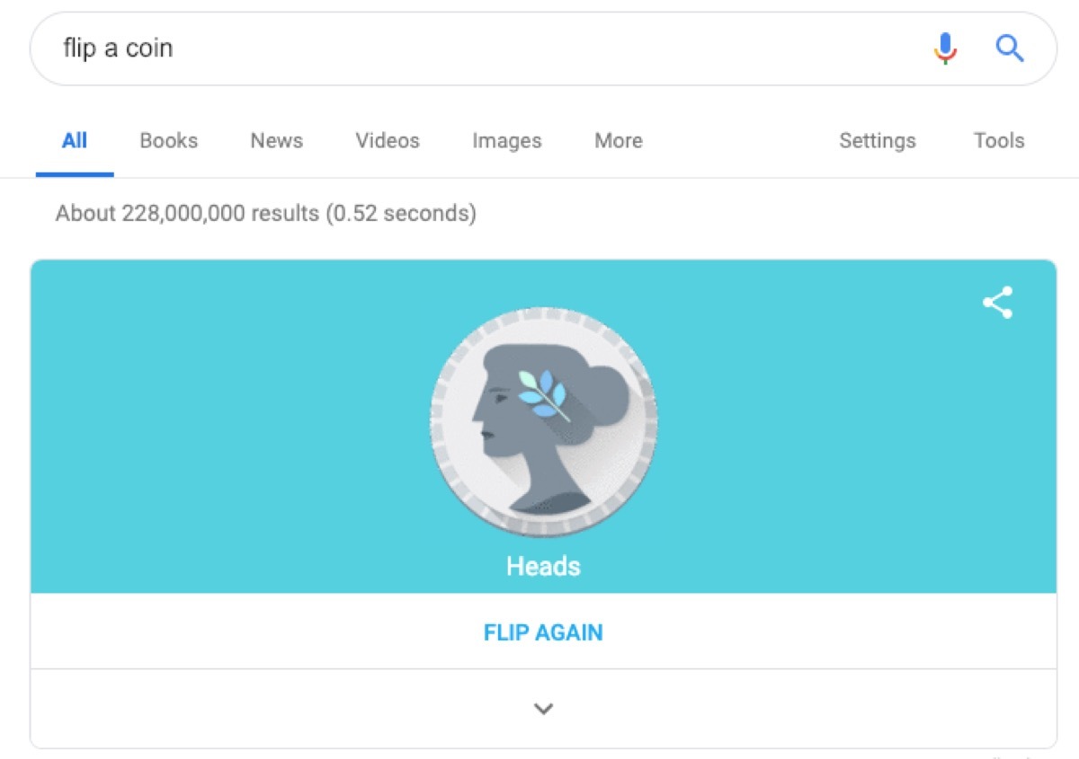 google coin flip search