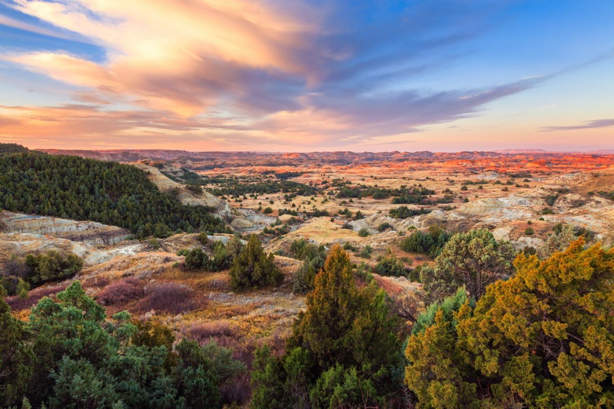 Sunrise over Theodore Roosevelt National Park, North Dakota