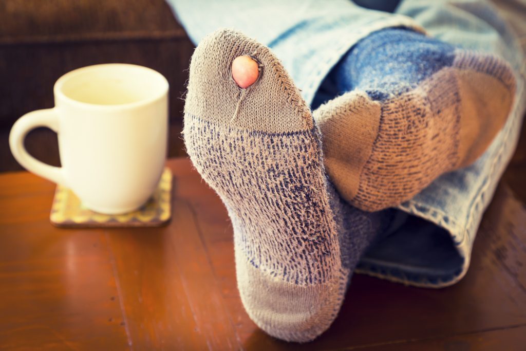 socks with holes husband mistakes
