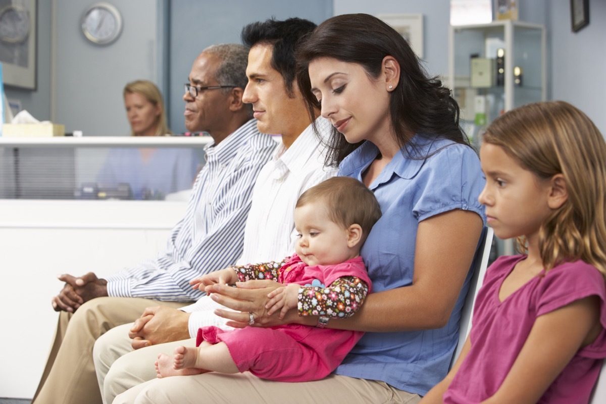 patients in doctors waiting room