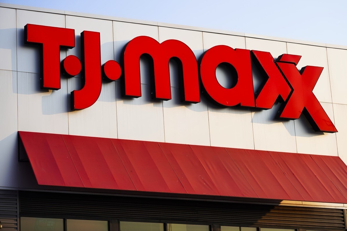 closeup of T.J. Maxx signage on a store