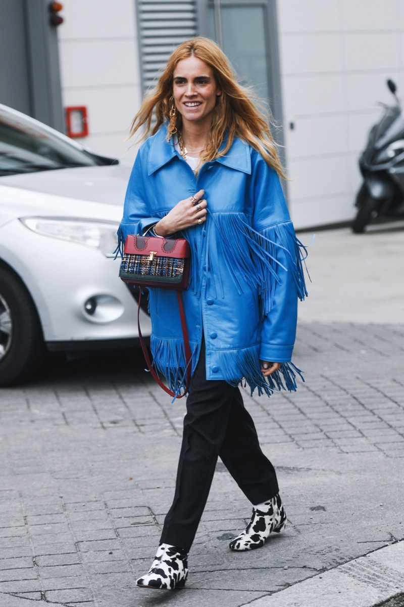 Cow Print Boots During Fashion Week Fall Fashion Trends