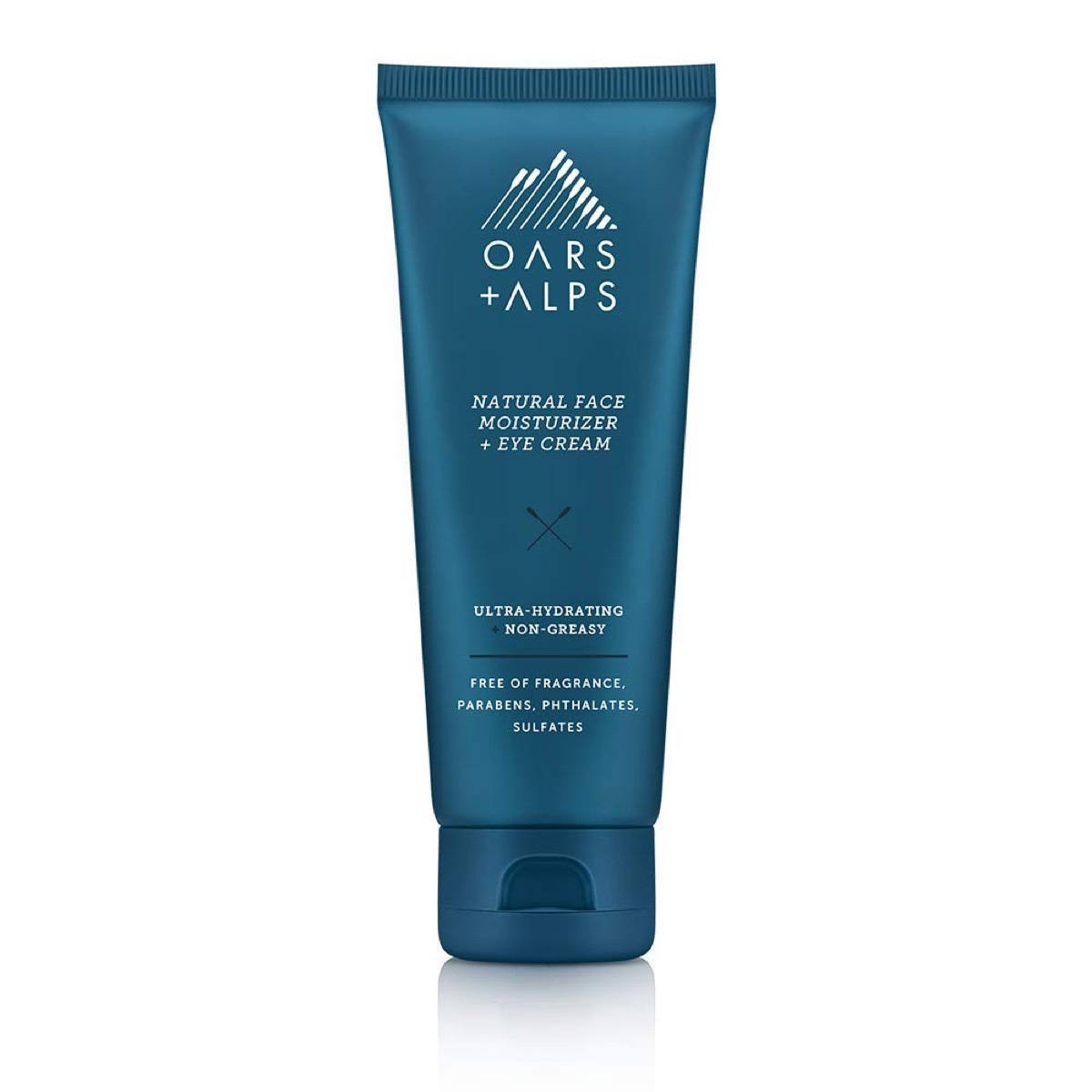 bottle of green moisturizer on white background