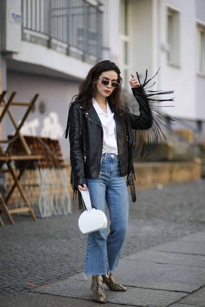 Fringed leather jackets | 9 Best Leather Jacket Outfit Ideas | Her Beauty