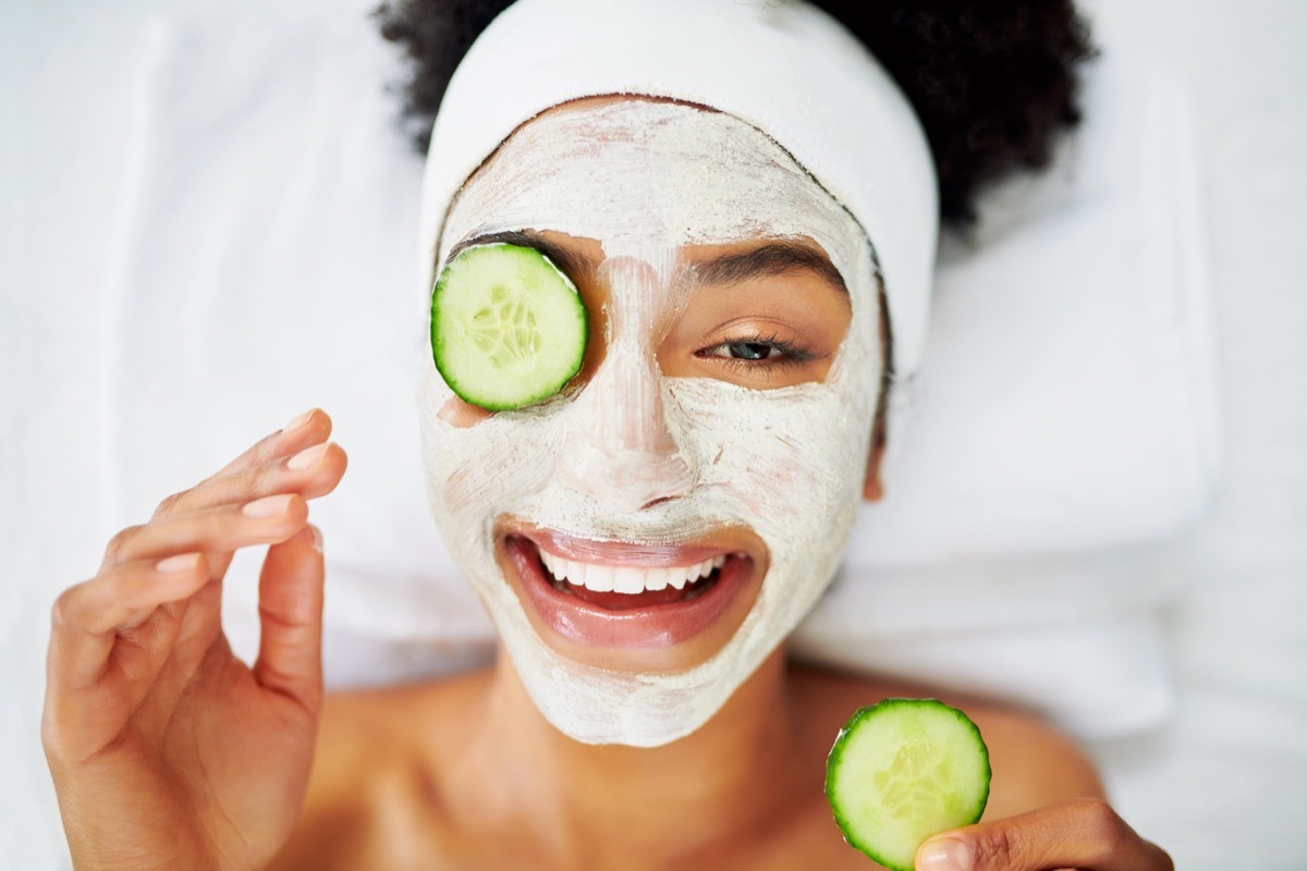 Shot of an attractive young woman getting a facial at a beauty spa