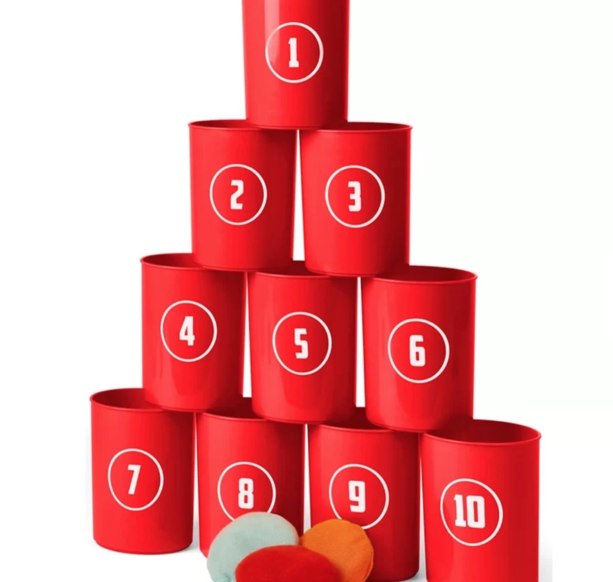 bean bags and red cans, summer party essentials