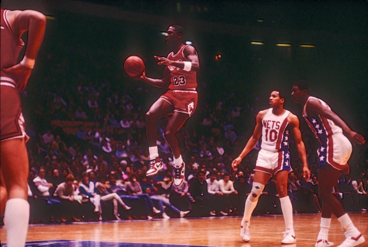 Michael Jordan playing with the Chicago Bulls