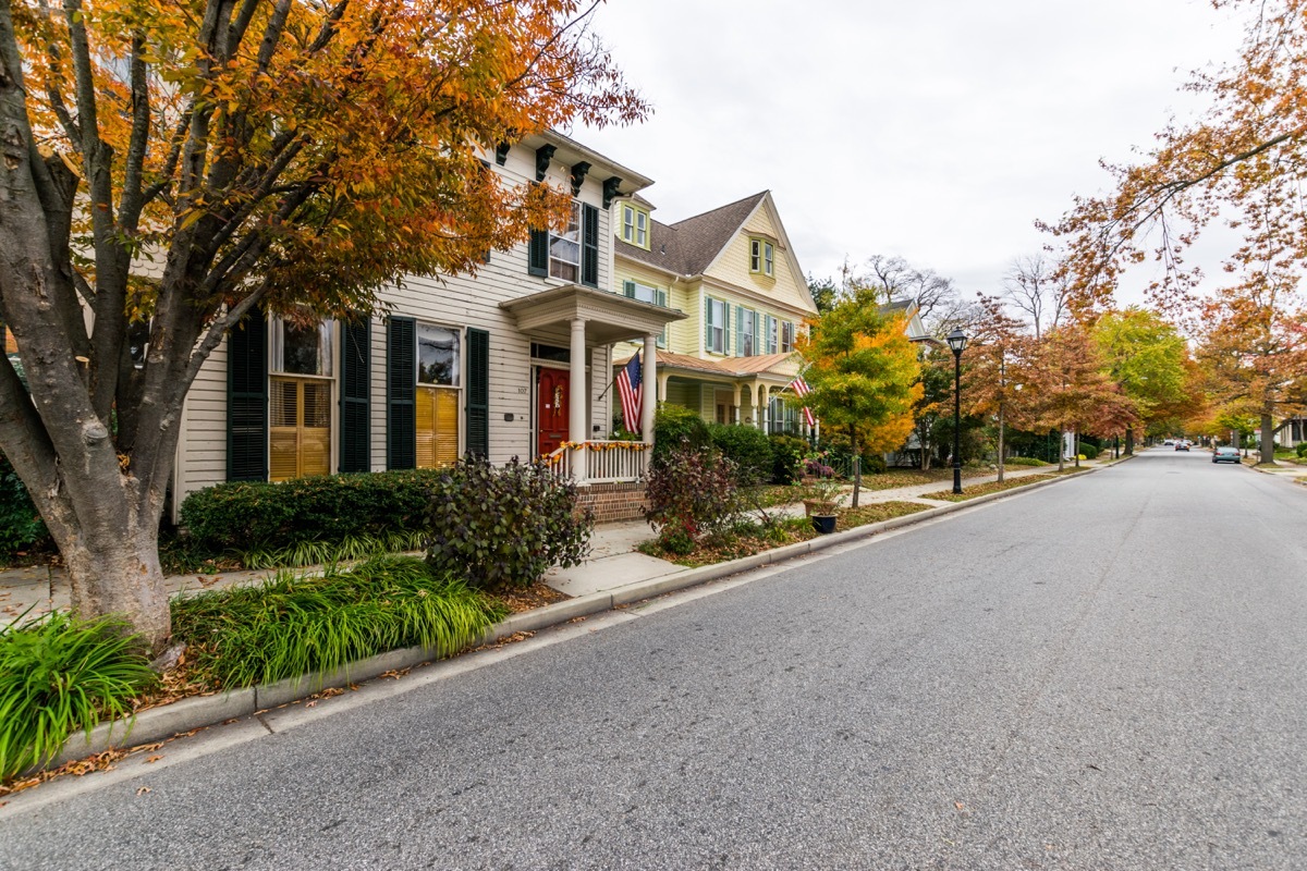 Downtown Easton during high Autumn Color in Maryland - Image