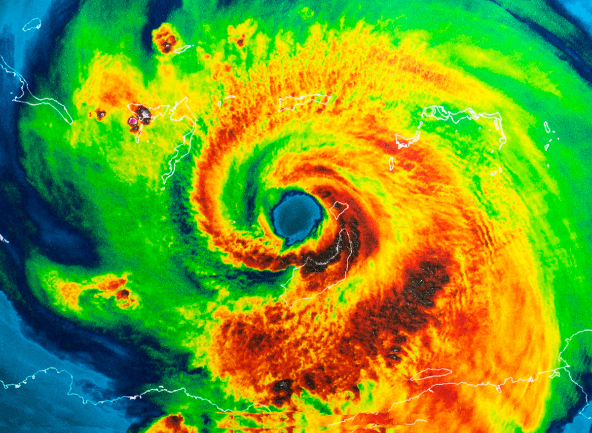 Geocolor Image in the eye of Hurricane Irma.