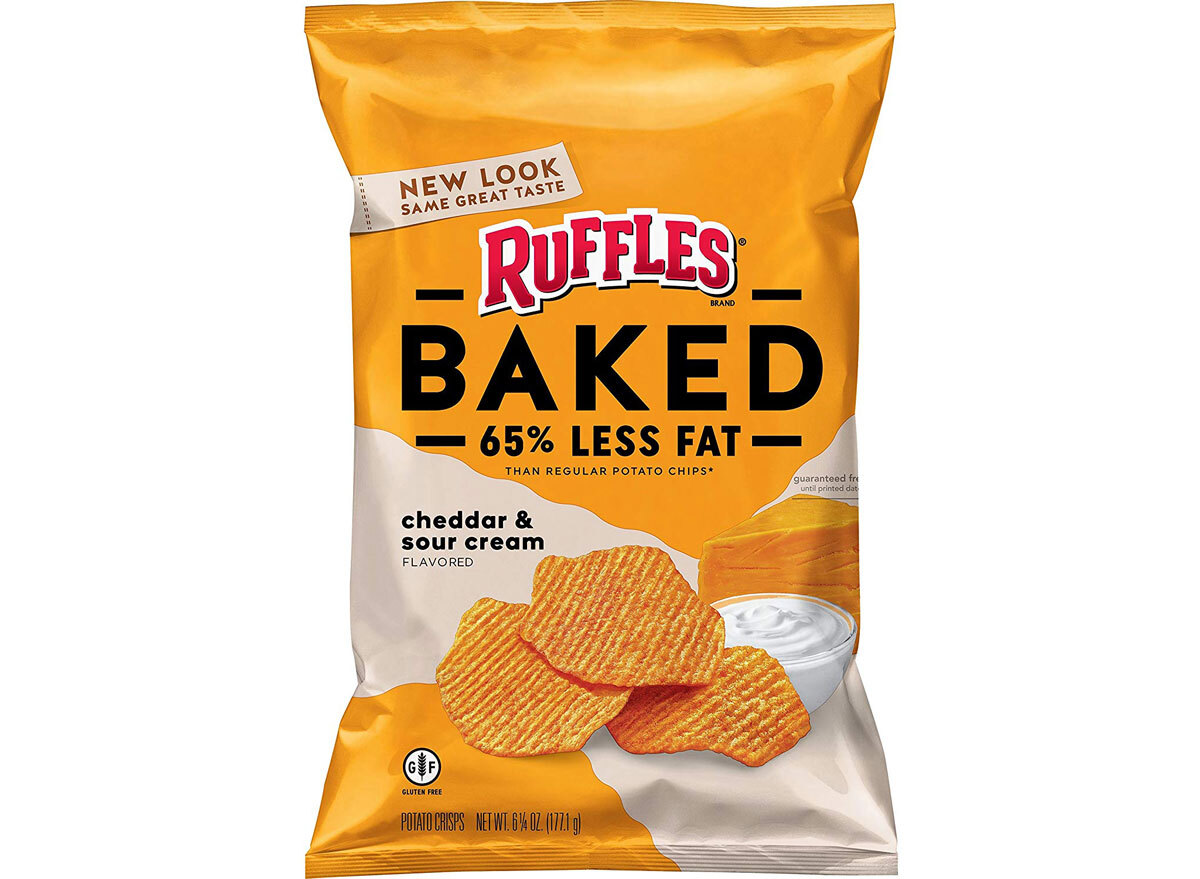 Oven Baked Ruffles Cheddar and Sour Cream - best healthy low calorie chips