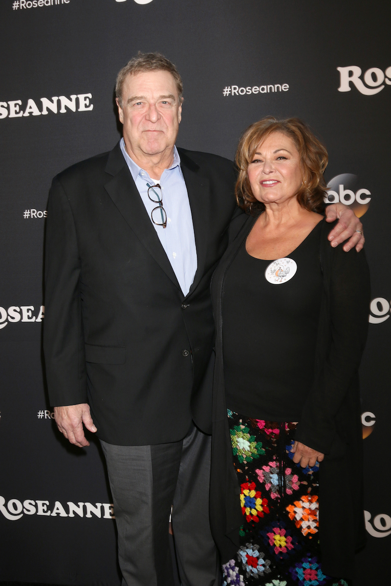 John Goodman and Roseanne Barr at the premiere of