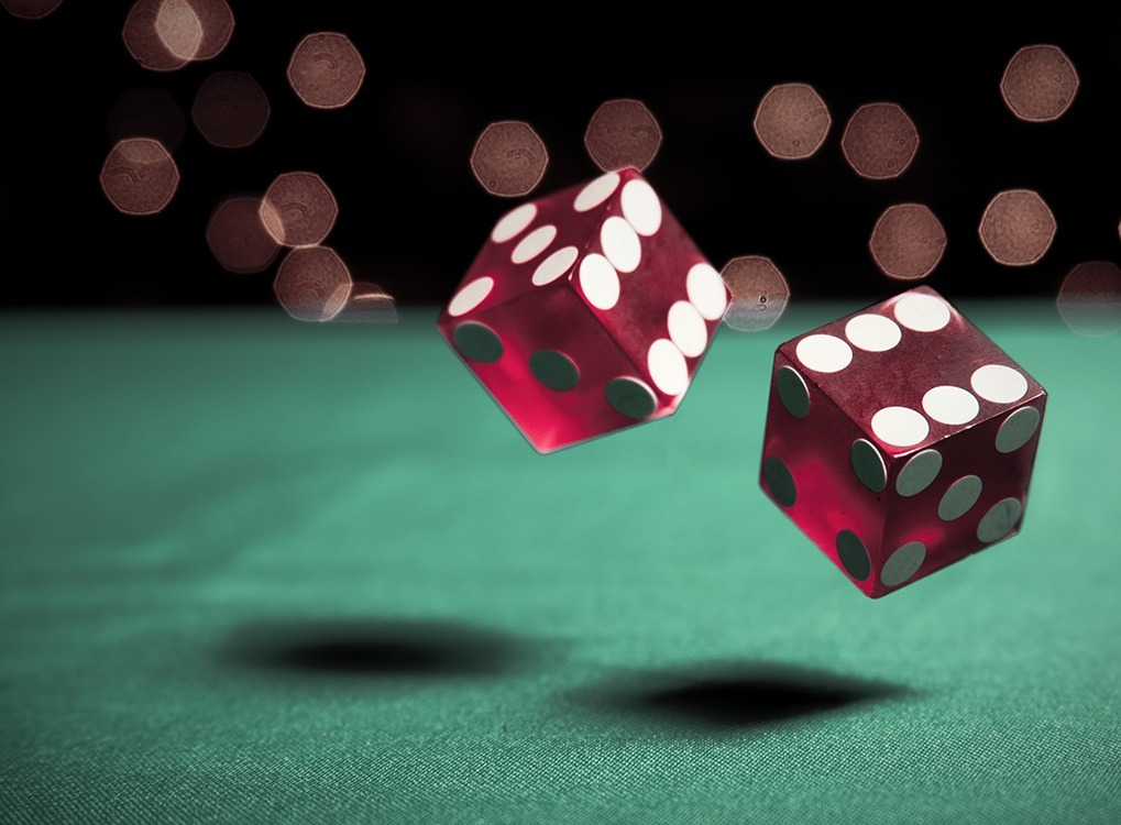 red and white dice