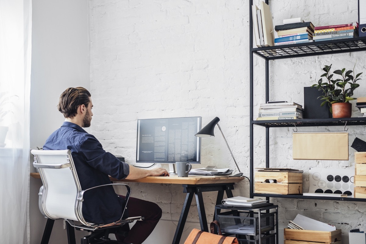 Man working at home desk