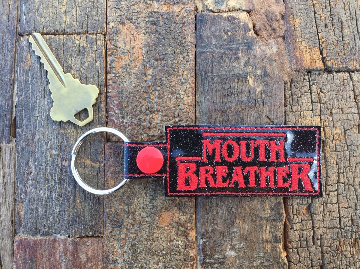 stranger things mouth breather key chain, stranger things gifts