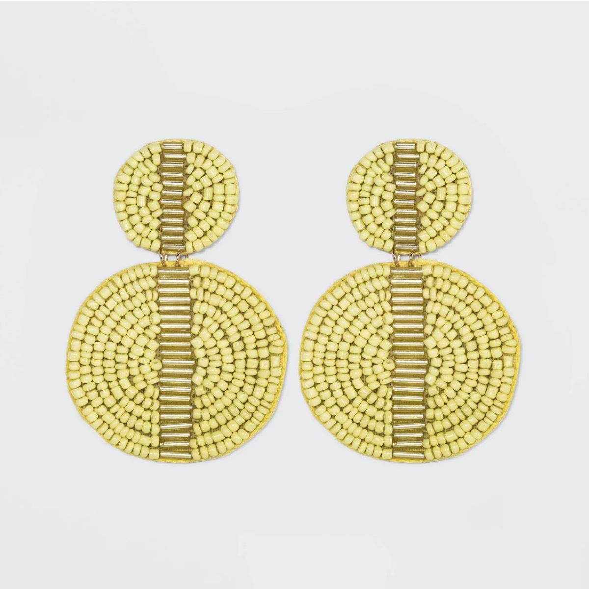 yellow seed bead earrings