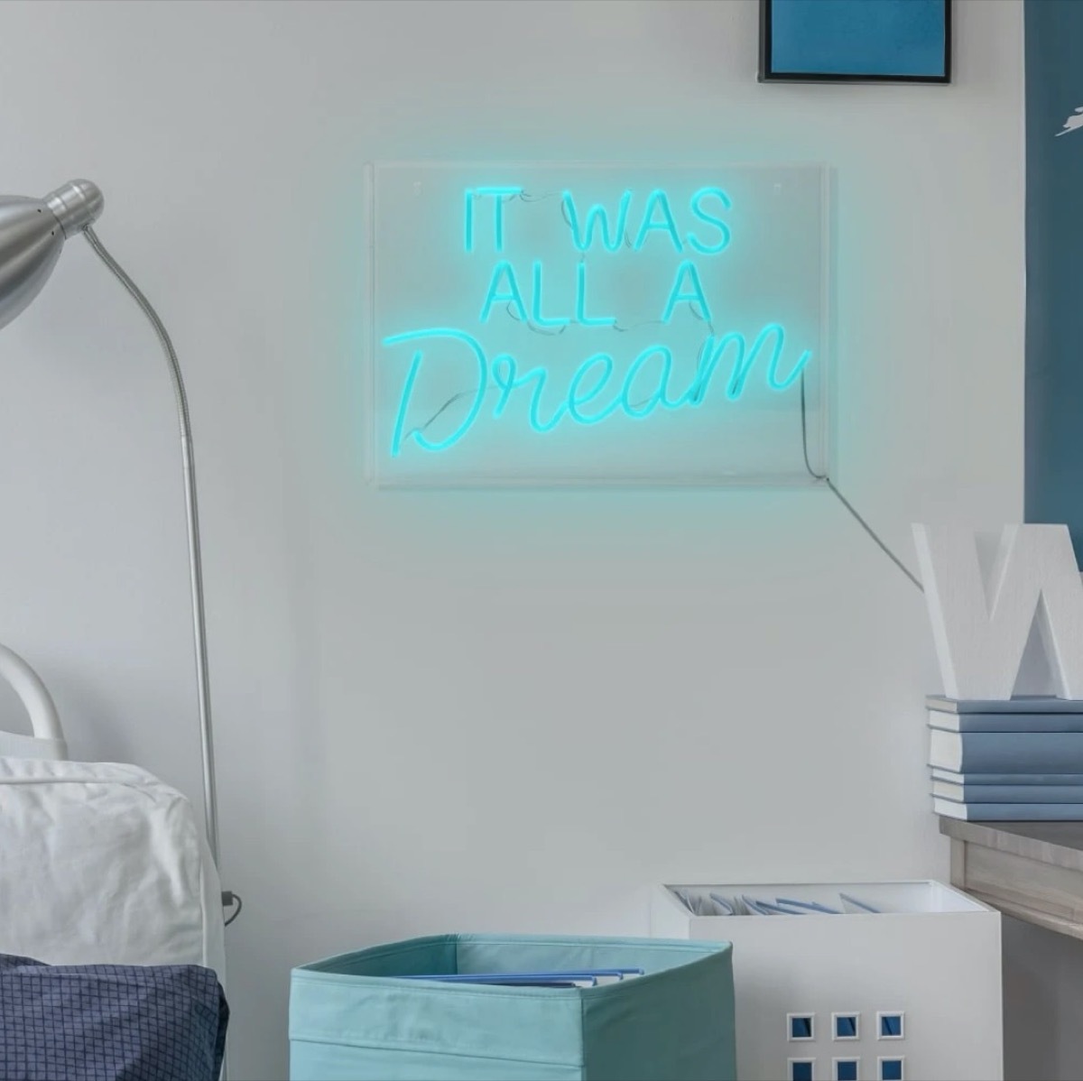 green neon sign reading