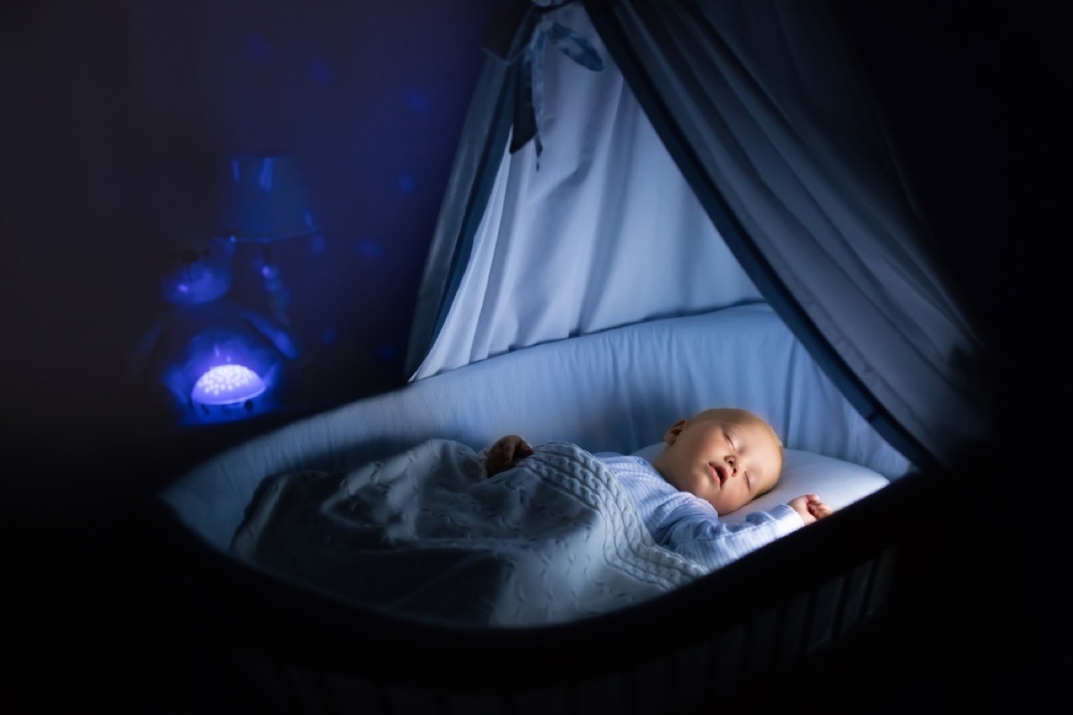 baby sleeping in nursery at night, parenting myths