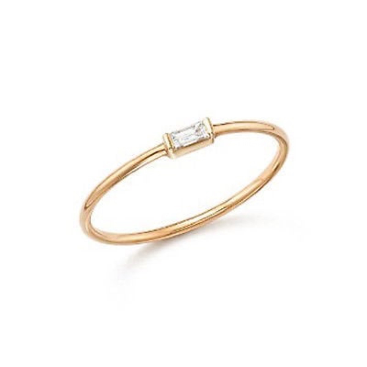 gold band with rectangular diamond, Etsy jewelry