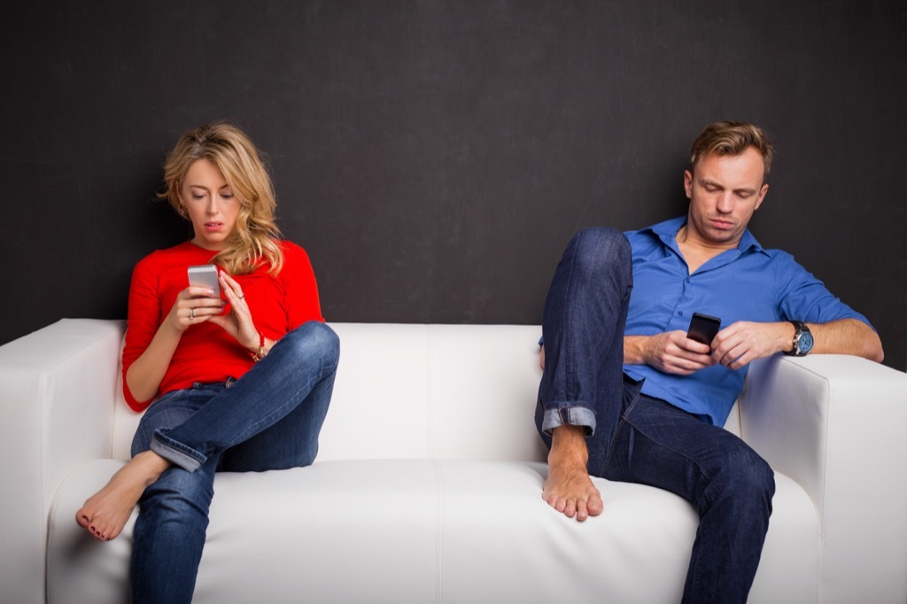 couple on phone Bad Dating Marriage Tips