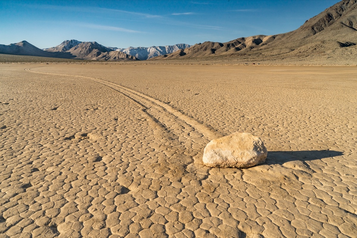 The Racetrack Playa is a scenic dry lake located above the northwestern side of Death Valley, in Death Valley National Park, Inyo County, California with