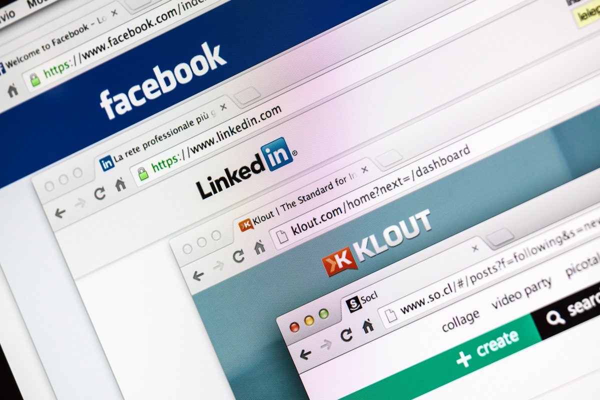 klout website on the computer