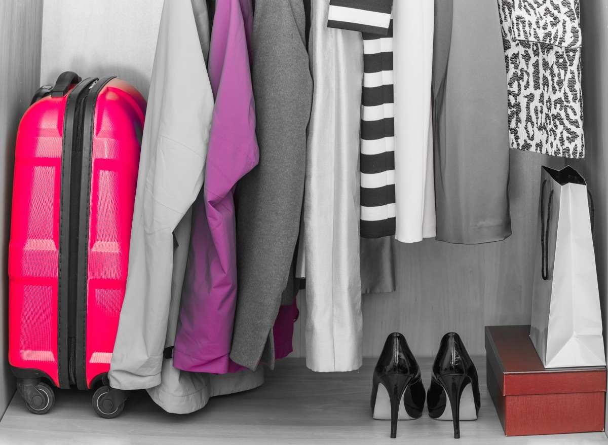 Suitcase in a closet