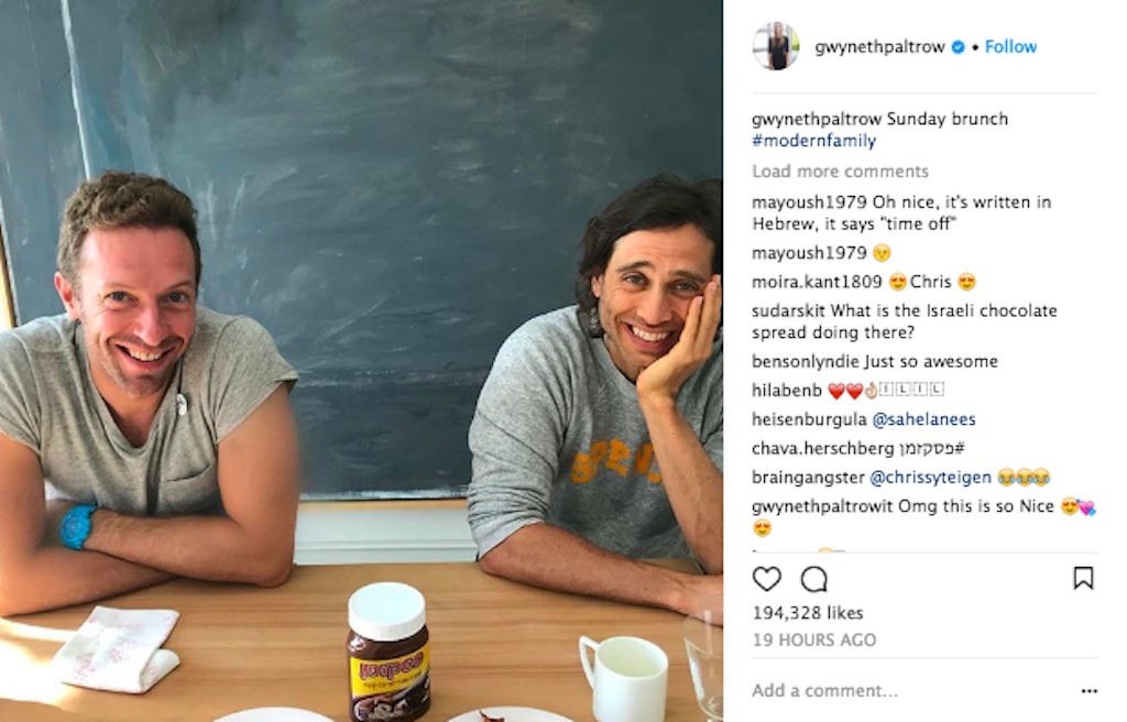 Gwyneth Paltrow shares photo of her ex-husband and fiance having brunch.