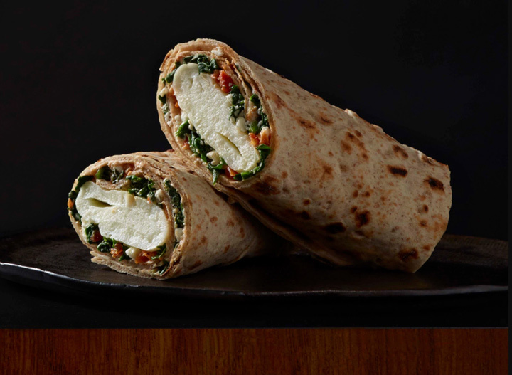 spinach egg feta wrap