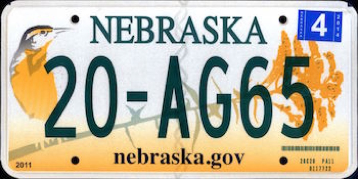 nebraska license plate