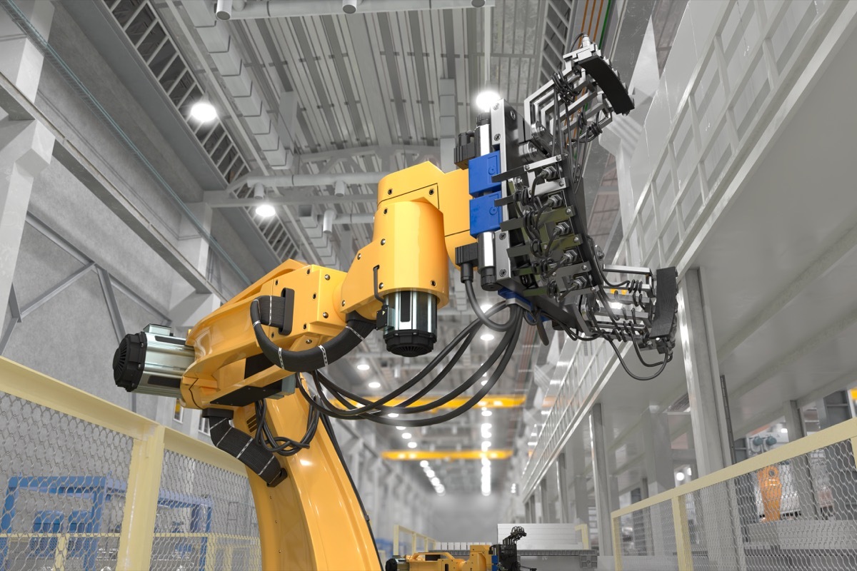 3d illustration of industrial robot