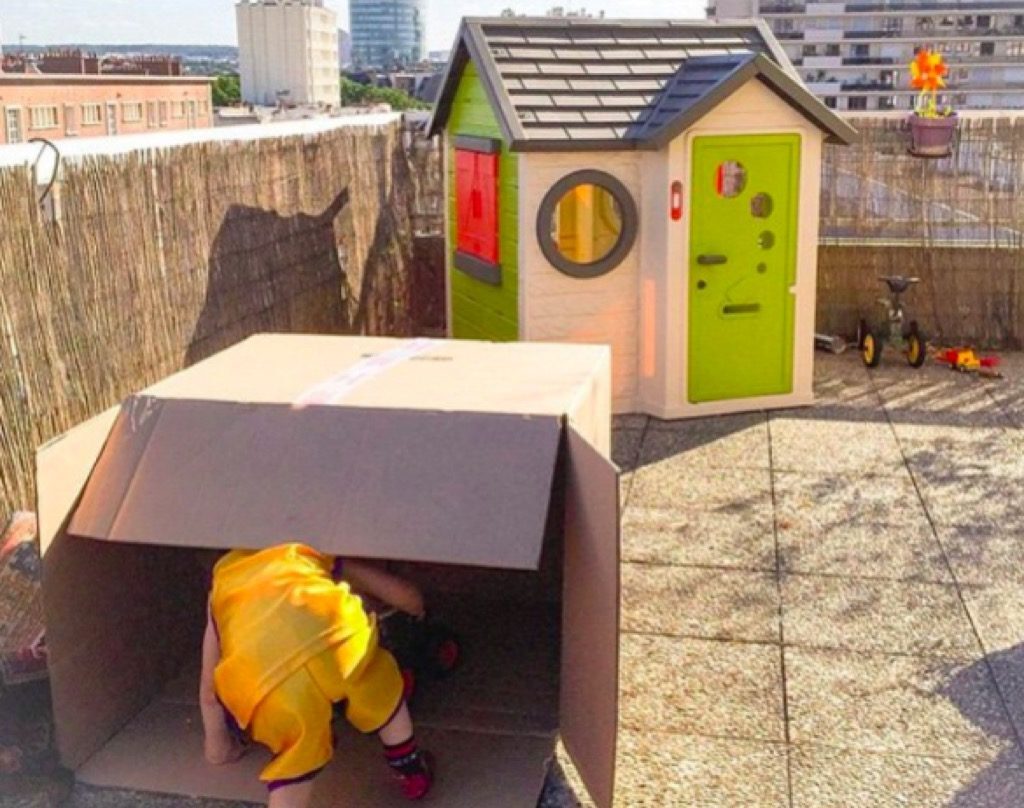 Cardboard box funny kid photos