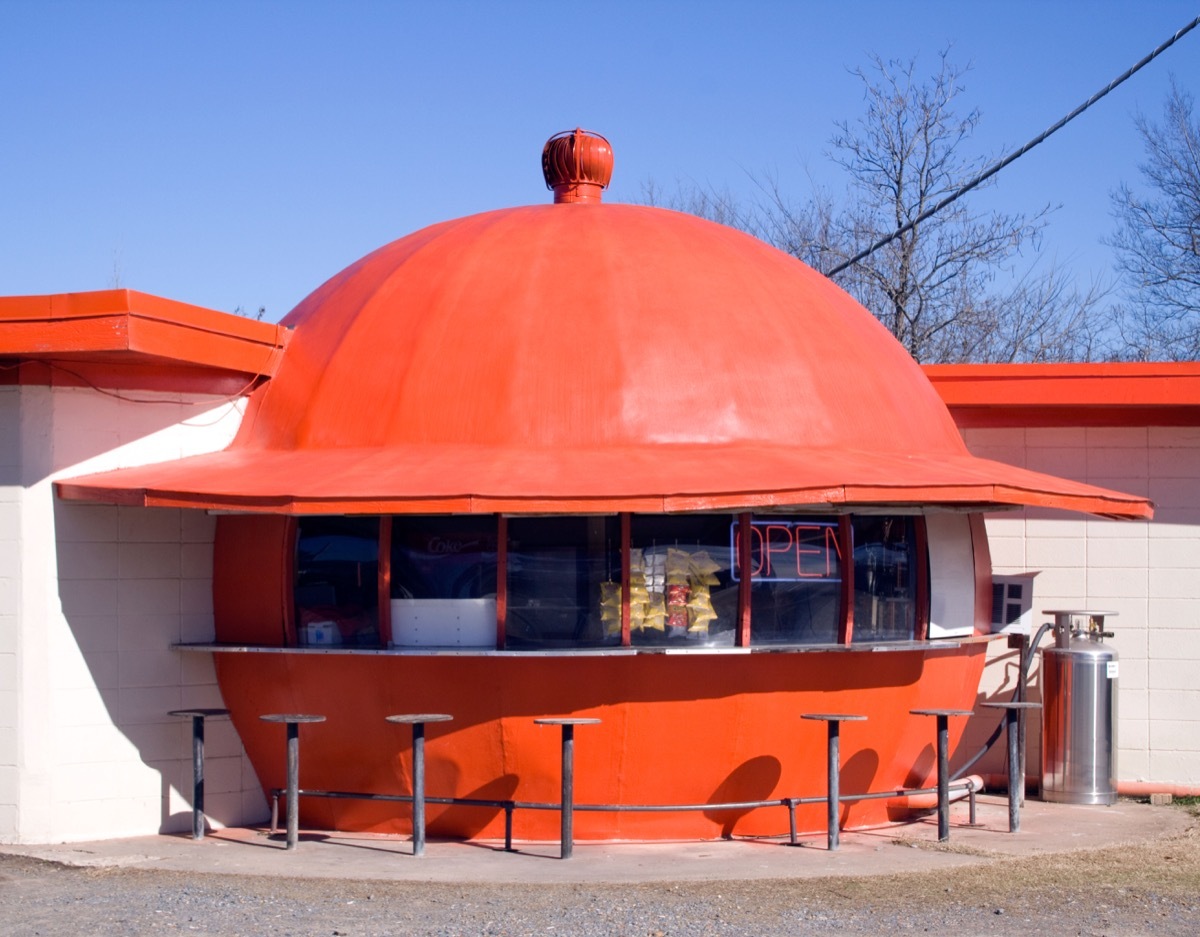 mammoth orange cafe, redfield arkansas, weird state landmarks