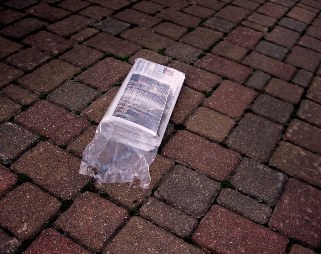 Newspaper on doorstep