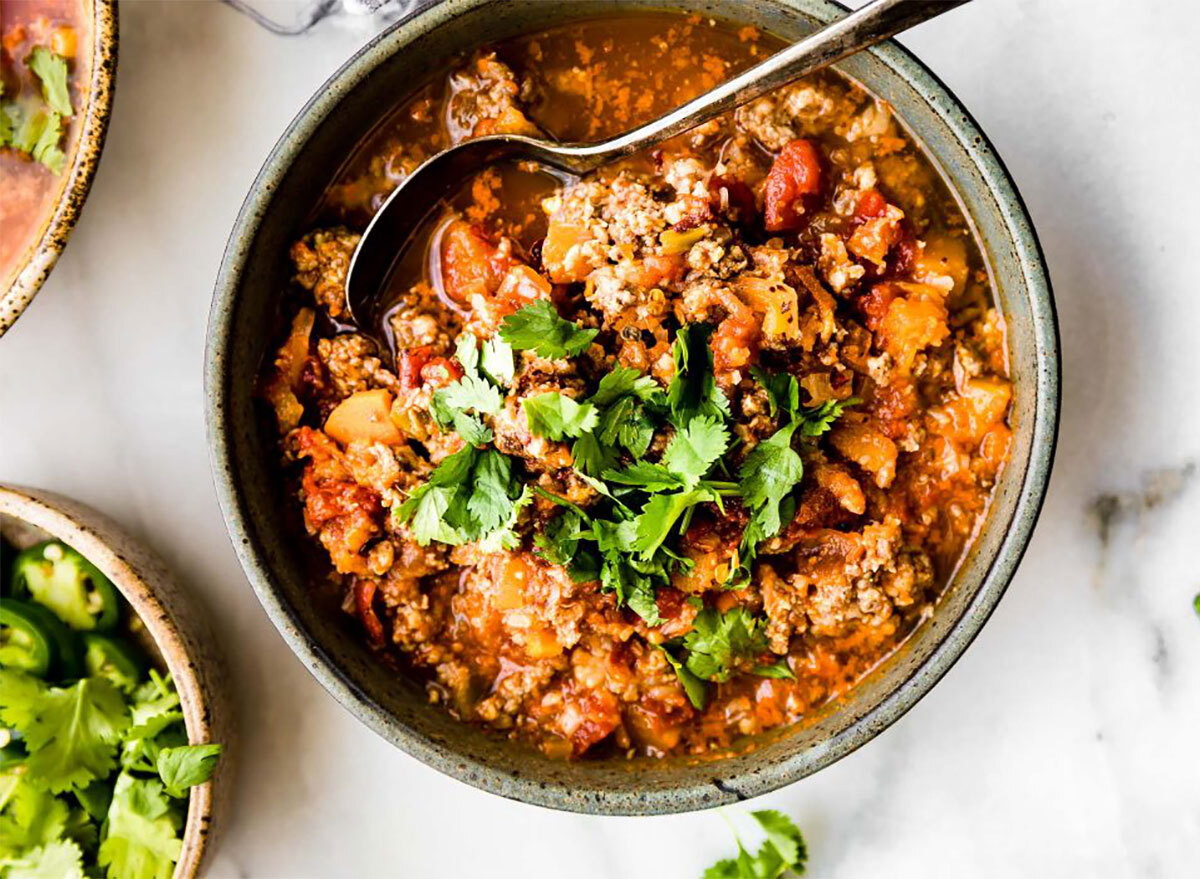 bowl of sweet potato chili