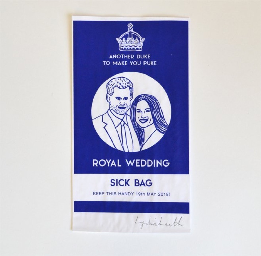 Royal Sick Bag Crazy Wedding Memorabilia