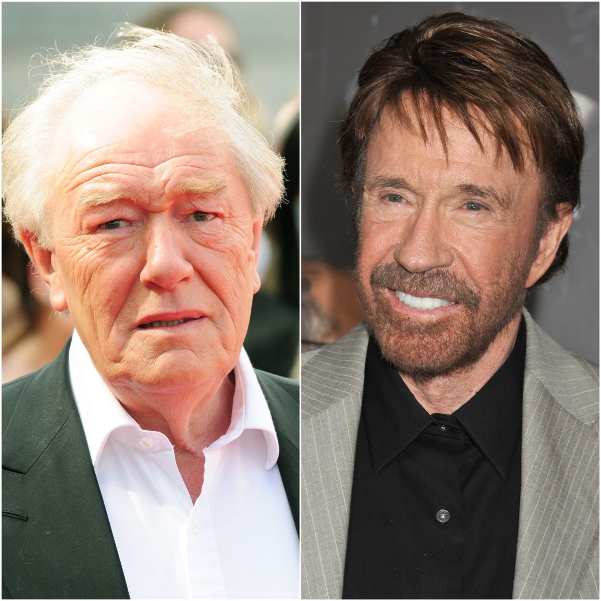 Shutterstock Michael Gambon and Chuck Norris