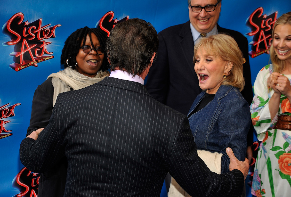 Whoopi Goldberg and Barbara Walters at opening night of