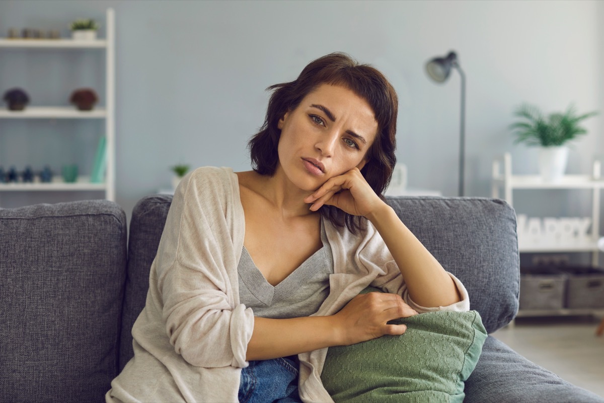 Unhappy Woman on the Couch