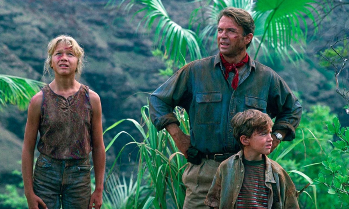 Ariana Richards, Sam Neill, and Joseph Mazzello in Jurassic Park