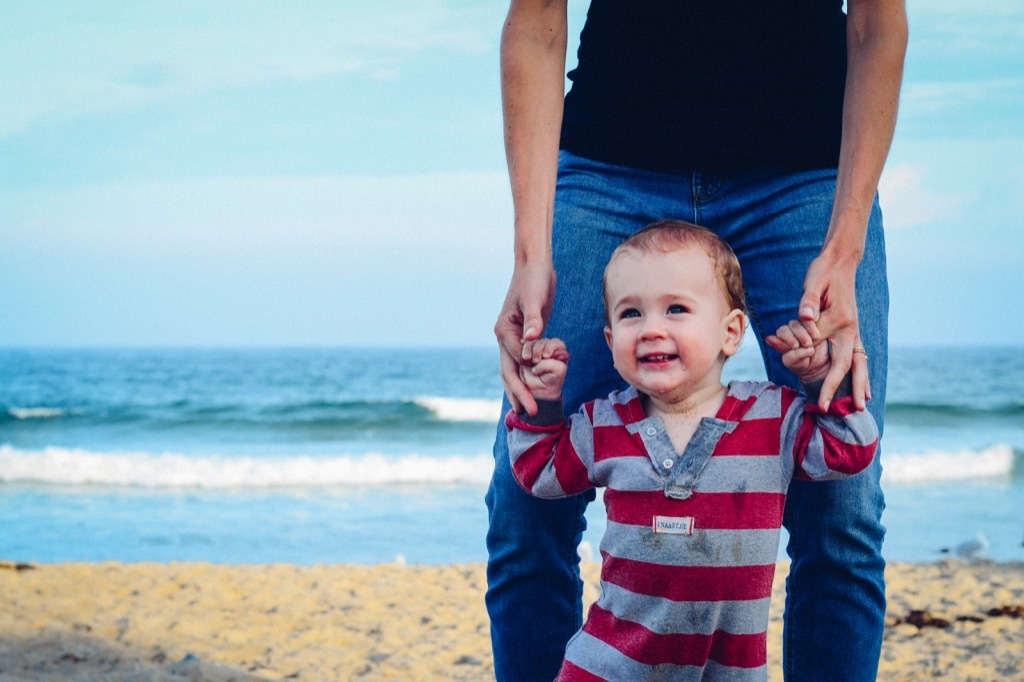 Baby boy on beach