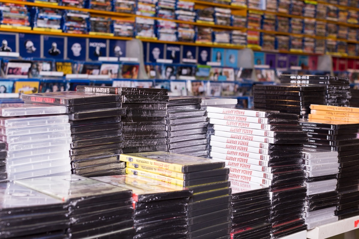 Piles of DVDs {Checkout Counter}
