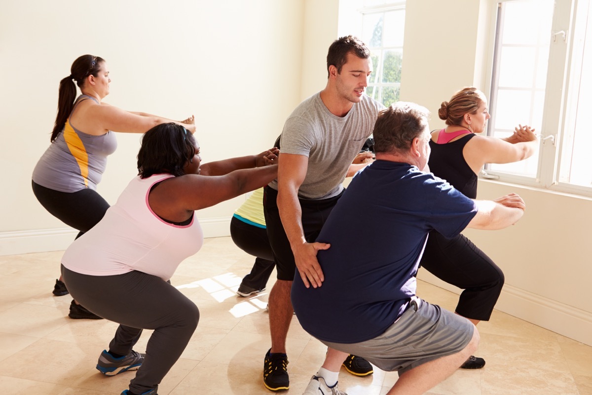 group working out and exercising, healthier man
