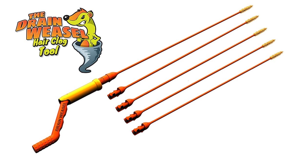 set of five drain snakes, essential home supplies